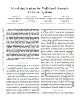 Novel Applications for VAE-based Anomaly Detection Systems