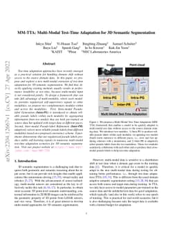 MM-TTA: Multi-Modal Test-Time Adaptation for 3D Semantic Segmentation