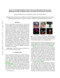 Human-Centered Prior-Guided and Task-Dependent Multi-Task Representation
  Learning for Action Recognition Pre-Training