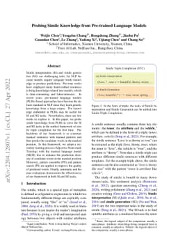 Probing Simile Knowledge from Pre-trained Language Models