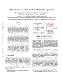 CATrans: Context and Affinity Transformer for Few-Shot Segmentation