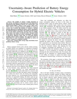 Uncertainty-Aware Prediction of Battery Energy Consumption for Hybrid
  Electric Vehicles