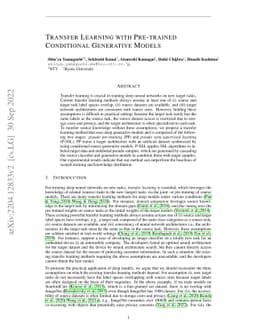 Transfer Learning with Pre-trained Conditional Generative Models