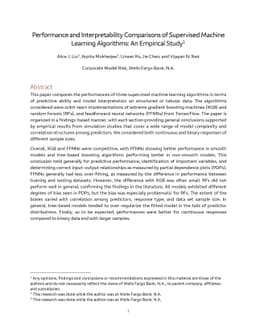 Performance and Interpretability Comparisons of Supervised Machine
  Learning Algorithms: An Empirical Study