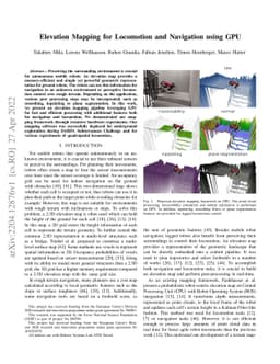 Elevation Mapping for Locomotion and Navigation using GPU