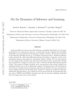 On the Dynamics of Inference and Learning