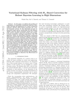 Variational Kalman Filtering with Hinf-Based Correction for Robust
  Bayesian Learning in High Dimensions