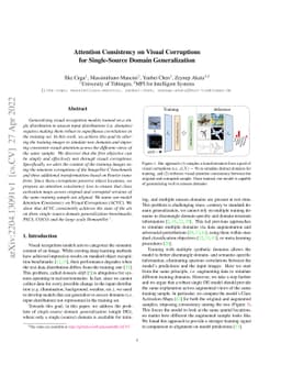 Attention Consistency on Visual Corruptions for Single-Source Domain
  Generalization