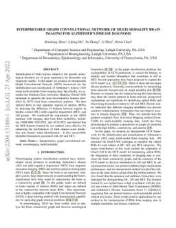 Interpretable Graph Convolutional Network of Multi-Modality Brain
  Imaging for Alzheimer's Disease Diagnosis