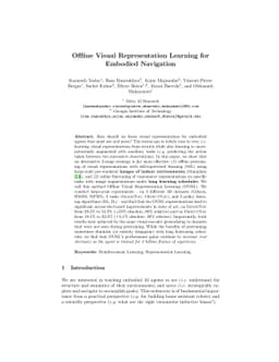 Offline Visual Representation Learning for Embodied Navigation