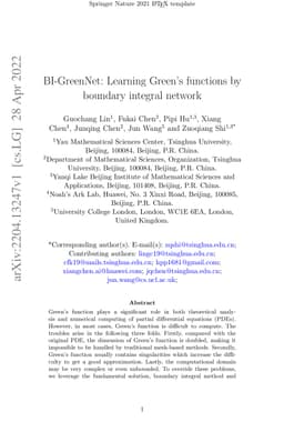 BI-GreenNet: Learning Green's functions by boundary integral network