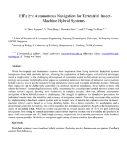 Efficient Autonomous Navigation for Terrestrial Insect-Machine Hybrid
  Systems