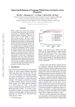 Improving robustness of language models from a geometry-aware
  perspective