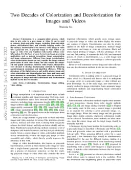 Two Decades of Colorization and Decolorization for Images and Videos