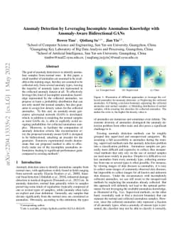 Anomaly Detection by Leveraging Incomplete Anomalous Knowledge with
  Anomaly-Aware Bidirectional GANs