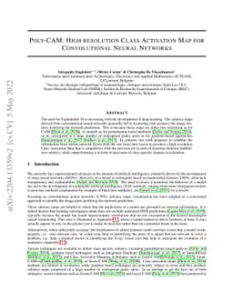 Poly-CAM: High resolution class activation map for convolutional neural
  networks