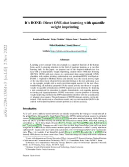It's DONE: Direct ONE-shot learning with quantile weight imprinting