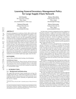 Learning General Inventory Management Policy for Large Supply Chain
  Network