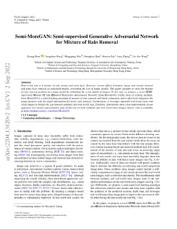 Semi-MoreGAN: A New Semi-supervised Generative Adversarial Network for
  Mixture of Rain Removal