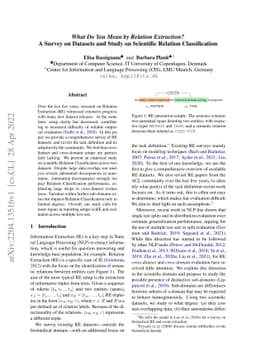 What do You Mean by Relation Extraction? A Survey on Datasets and Study
  on Scientific Relation Classification