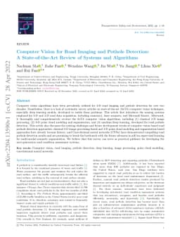 Computer Vision for Road Imaging and Pothole Detection: A
  State-of-the-Art Review of Systems and Algorithms