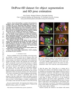 DoPose-6D dataset for object segmentation and 6D pose estimation