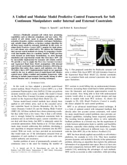 A Unified and Modular Model Predictive Control Framework for Soft
  Continuum Manipulators under Internal and External Constraints