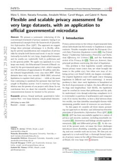 Flexible and scalable privacy assessment for very large datasets, with
  an application to official governmental microdata