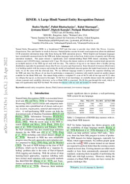 HiNER: A Large Hindi Named Entity Recognition Dataset