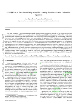 GCN-FFNN: A Two-Stream Deep Model for Learning Solution to Partial
  Differential Equations