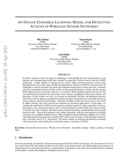 An Online Ensemble Learning Model for Detecting Attacks in Wireless
  Sensor Networks