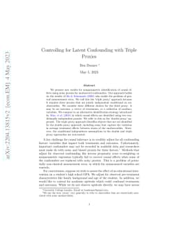 Controlling for Latent Confounding with Triple Proxies