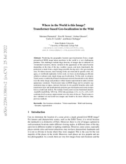 Where in the World is this Image? Transformer-based Geo-localization in
  the Wild
