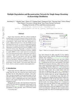 Multiple Degradation and Reconstruction Network for Single Image
  Denoising via Knowledge Distillation