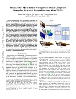 Struct-MDC: Mesh-Refined Unsupervised Depth Completion Leveraging
  Structural Regularities from Visual SLAM