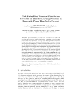 Task Embedding Temporal Convolution Networks for Transfer Learning
  Problems in Renewable Power Time-Series Forecast
