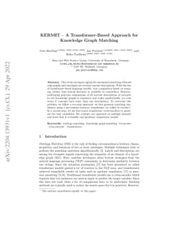 KERMIT -- A Transformer-Based Approach for Knowledge Graph Matching