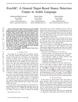 ExaASC: A General Target-Based Stance Detection Corpus in Arabic
  Language