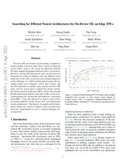 Searching for Efficient Neural Architectures for On-Device ML on Edge
  TPUs