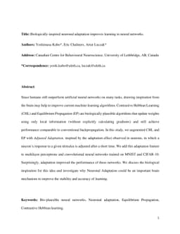 Biologically-inspired neuronal adaptation improves learning in neural
  networks