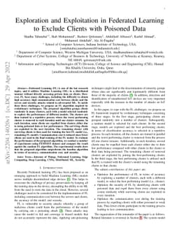 Exploration and Exploitation in Federated Learning to Exclude Clients
  with Poisoned Data
