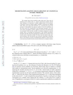 Discretisation-adaptive regularisation of statistical inverse problems