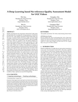 A Deep Learning based No-reference Quality Assessment Model for UGC
  Videos