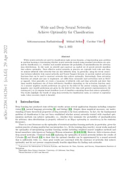 Wide and Deep Neural Networks Achieve Optimality for Classification