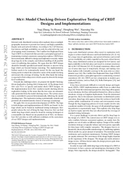 MET: Model Checking-Driven Explorative Testing of CRDT Designs and
  Implementations