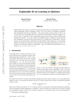Explainable AI via Learning to Optimize