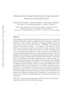 Enhancing Core Image Classification Using Generative Adversarial
  Networks (GANs)