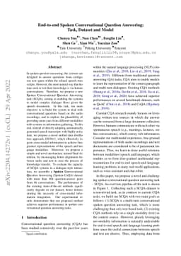 End-to-end Spoken Conversational Question Answering: Task, Dataset and
  Model