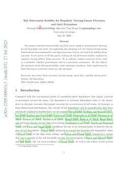 Tail Adversarial Stability for Regularly Varying Linear Processes and
  their Extensions