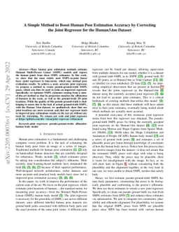A Simple Method to Boost Human Pose Estimation Accuracy by Correcting
  the Joint Regressor for the Human3.6m Dataset